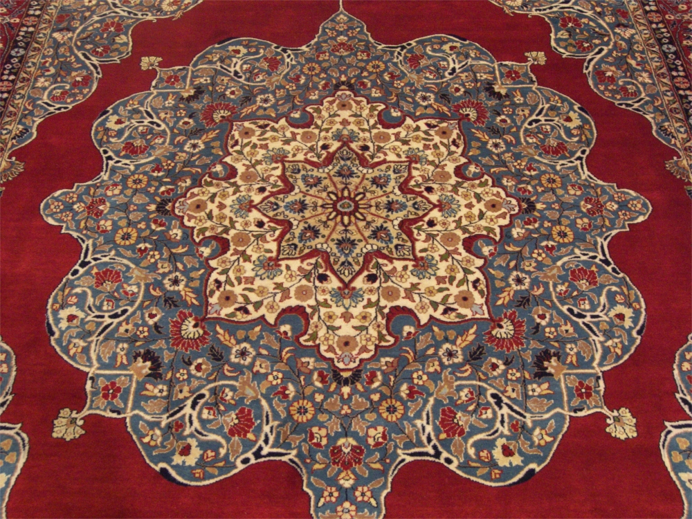 9x12 Handmade Fine Knots Persian Isfahan Wool Rug