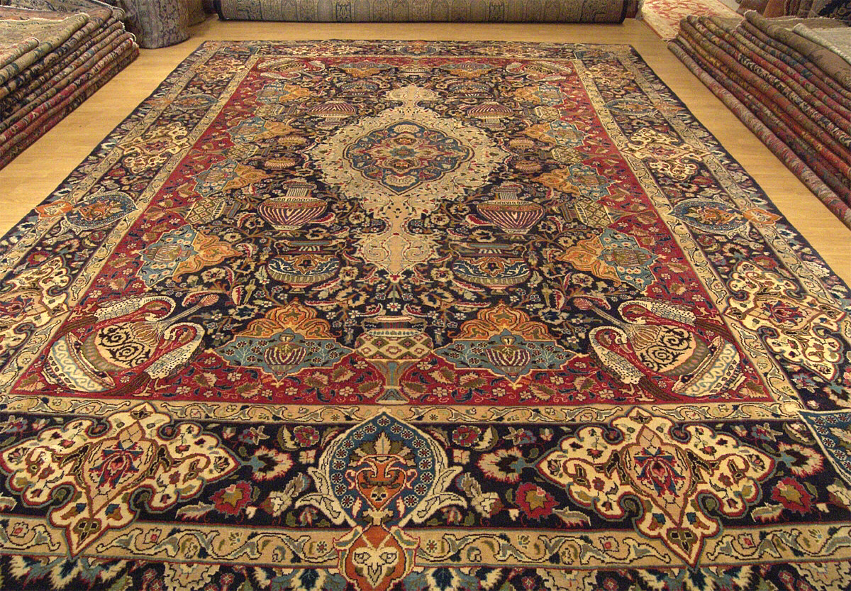 PERSIAN ORIENTAL RUG SEMI-ANTIQUE CARPET FROM ANTIQUES-JEWELRY