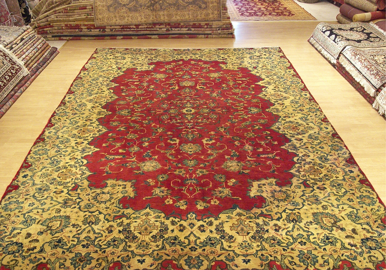 8x12 Handmade Antigue Persian Royal Kashan wool rug