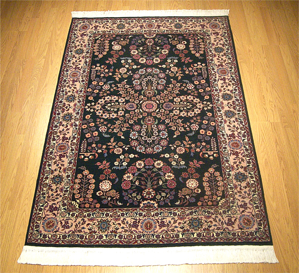 4x6 Silk & Wool Handmade Persian Isfahan Rug 477